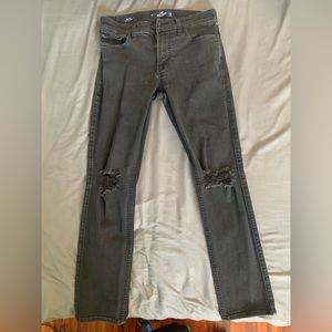 Hollister California ripped denim jeans 30width 30length skinny fit (black)